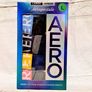AEROPOSTALE 4 PACK COTTON STRETCH BOXER BRIEFS L